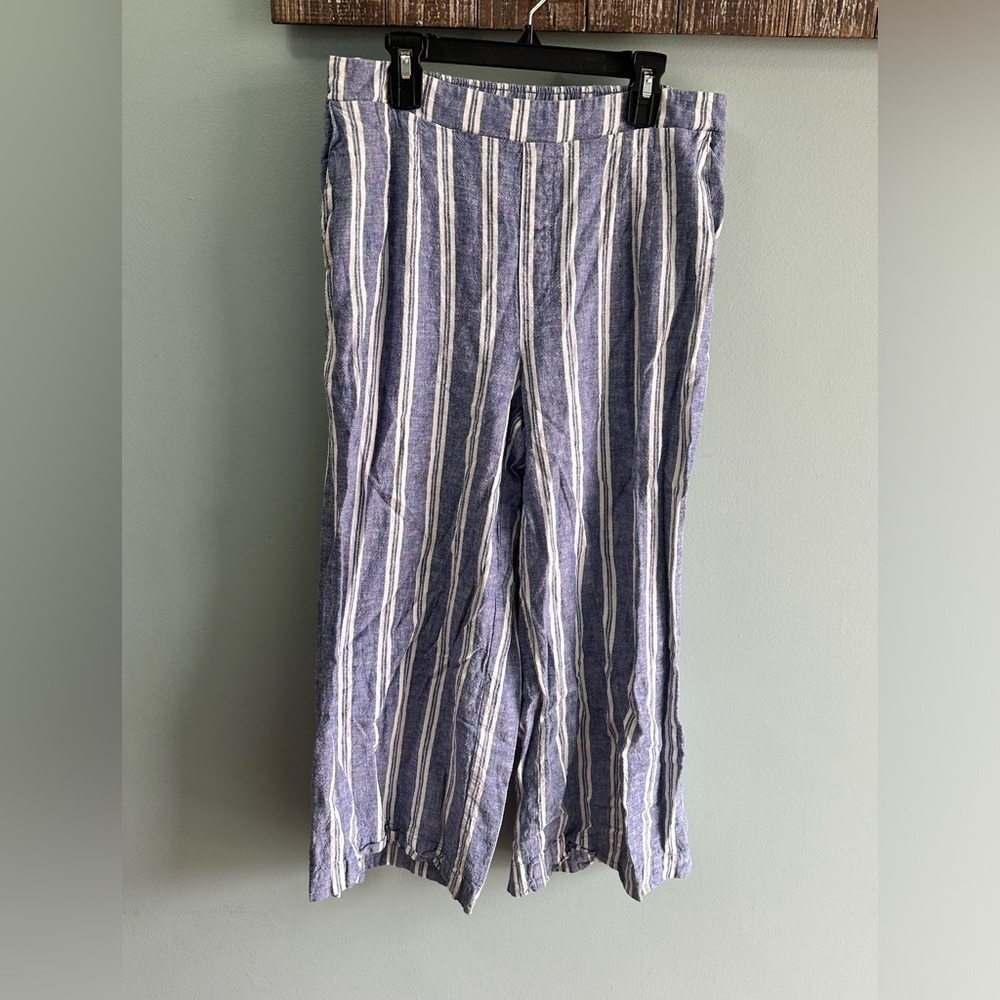 Soho JEANS NEW YORK & COMPANY Women Blue Linen Pants Size medium